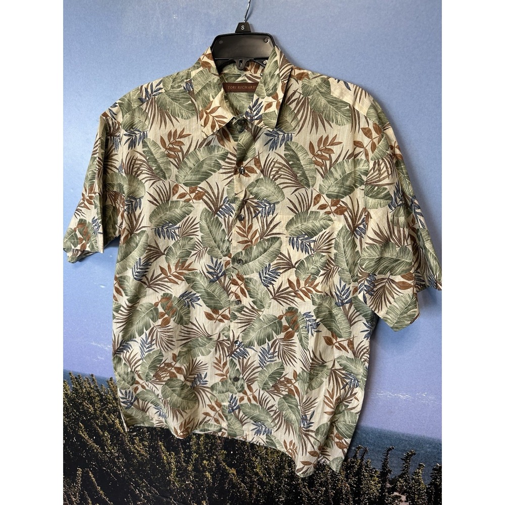 Tori Richards Men's M  (Medium) Cotton Lawn-Hawaiian Shirt‎